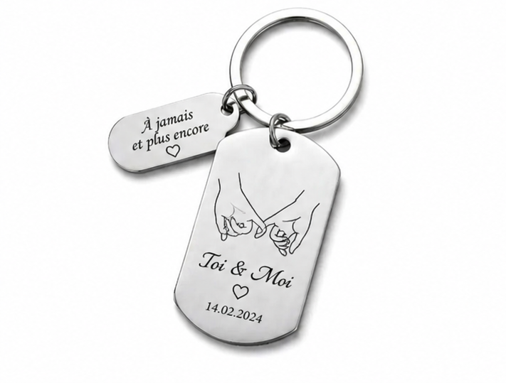 Porte-clé personnalisé avec photo gravée – Cadeau unique & émotionnel