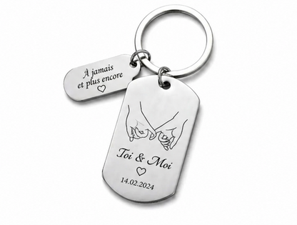 Porte-clé personnalisé avec photo gravée – Cadeau unique & émotionnel