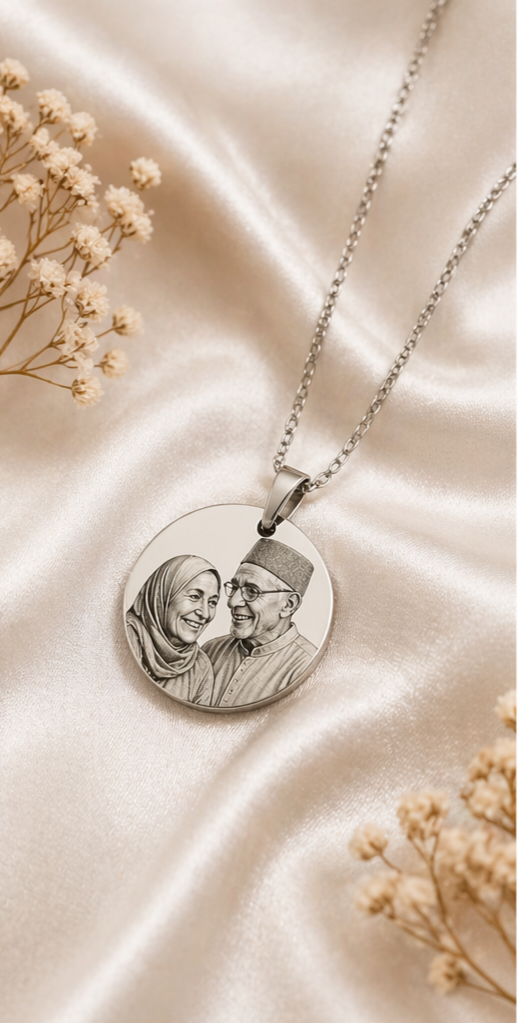 Collier argenté personnalisé gravée