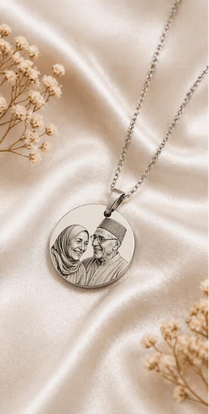 Collier argenté personnalisé gravée