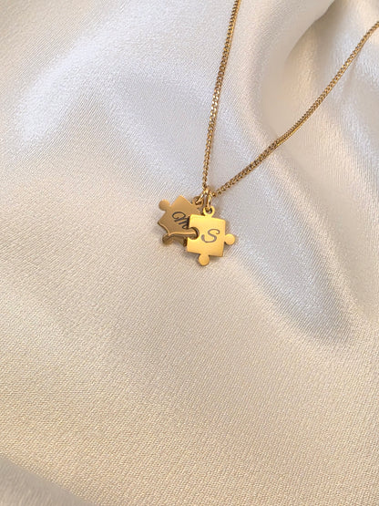 Collier puzzle personnalisé- gravure laser