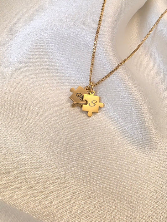 Collier puzzle personnalisé- gravure laser