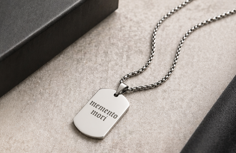 Collier homme personnalisé gravé – Texte, photo ou date