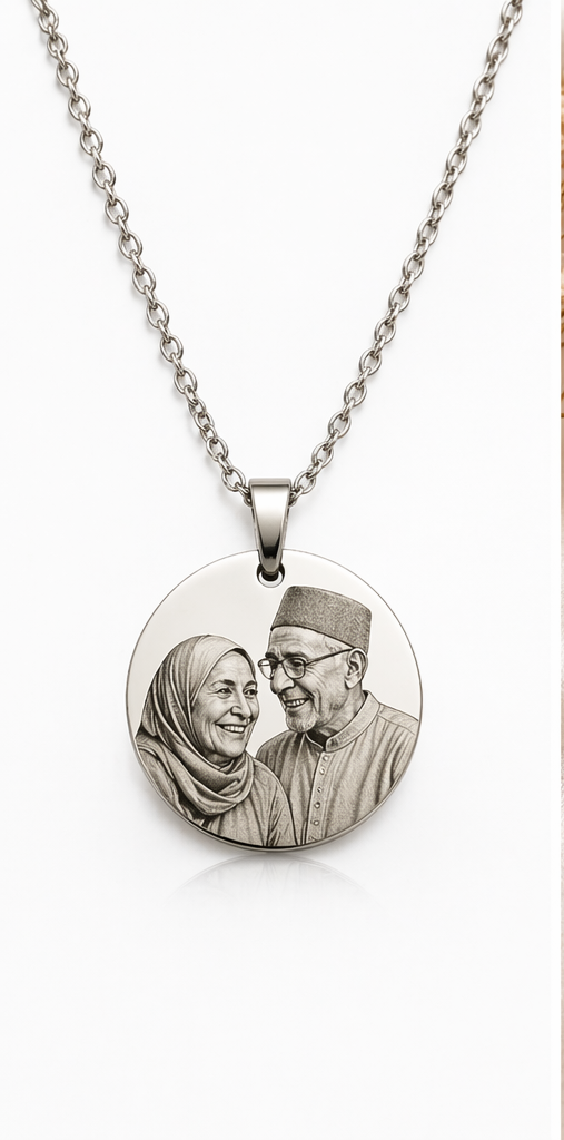 Collier argenté personnalisé gravée