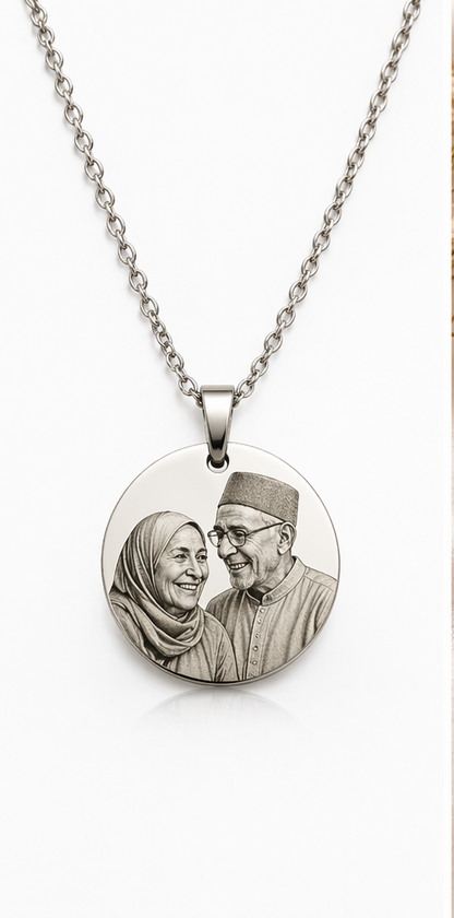 Collier argenté personnalisé gravée
