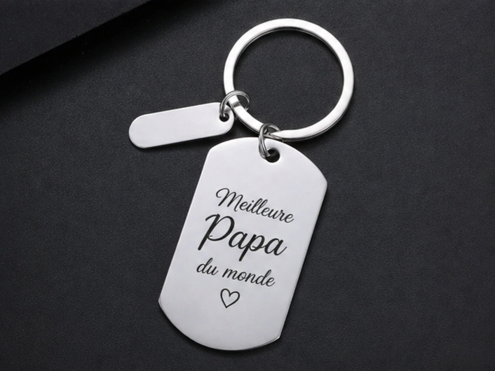 Porte-clé personnalisé avec photo gravée – Cadeau unique & émotionnel