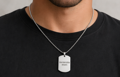 Collier homme personnalisé gravé – Texte, photo ou date