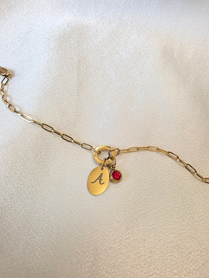 Bracelet médaille ovale - gravure laser