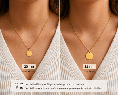Collier personnalisé avec photo gravée – Bijou souvenir unique